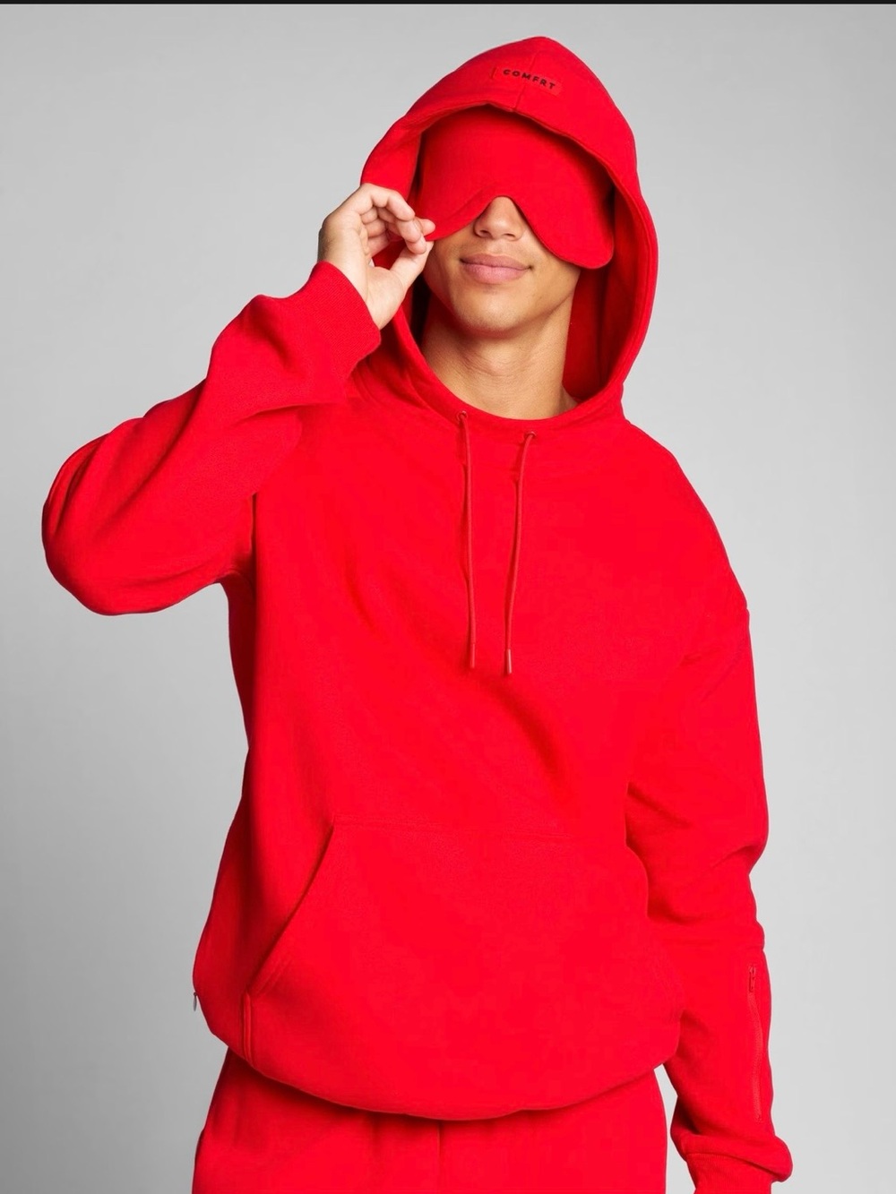 Comfrt Airplane Mode Travel Hoodie Unisex in Crimson Size 2XL